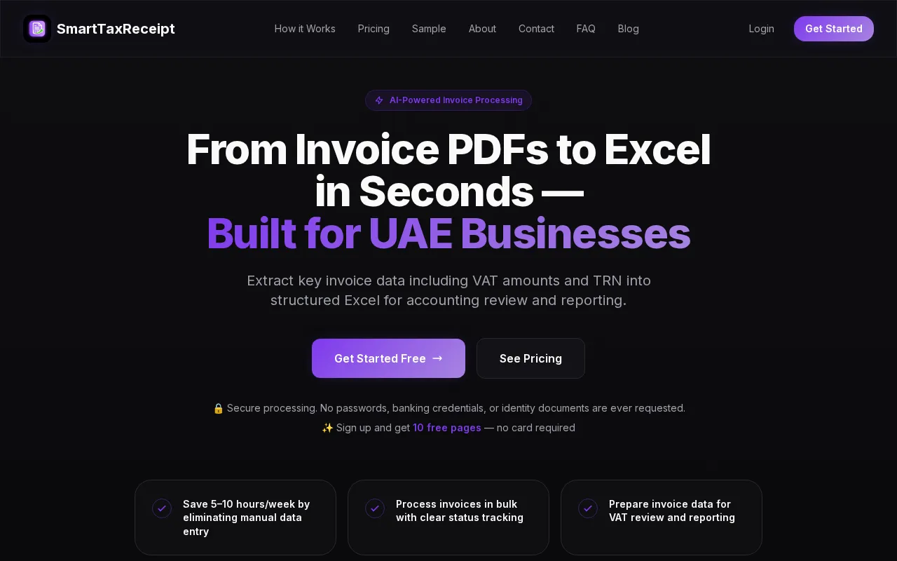 UAE SmartTaxReceipt — preview screenshot