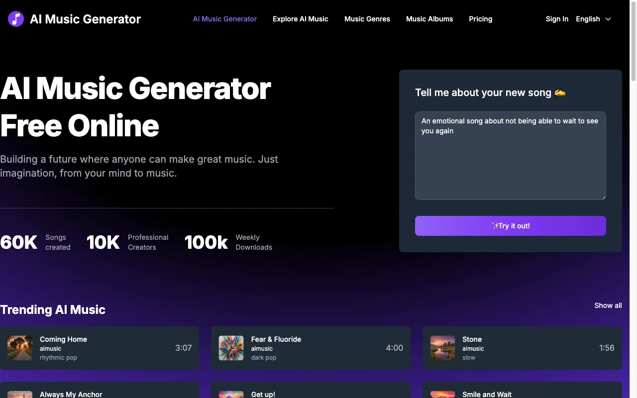 Udio AI Music Generator — preview screenshot