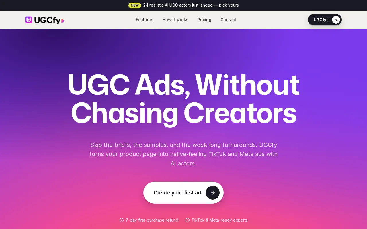 UGCfy AI — preview screenshot