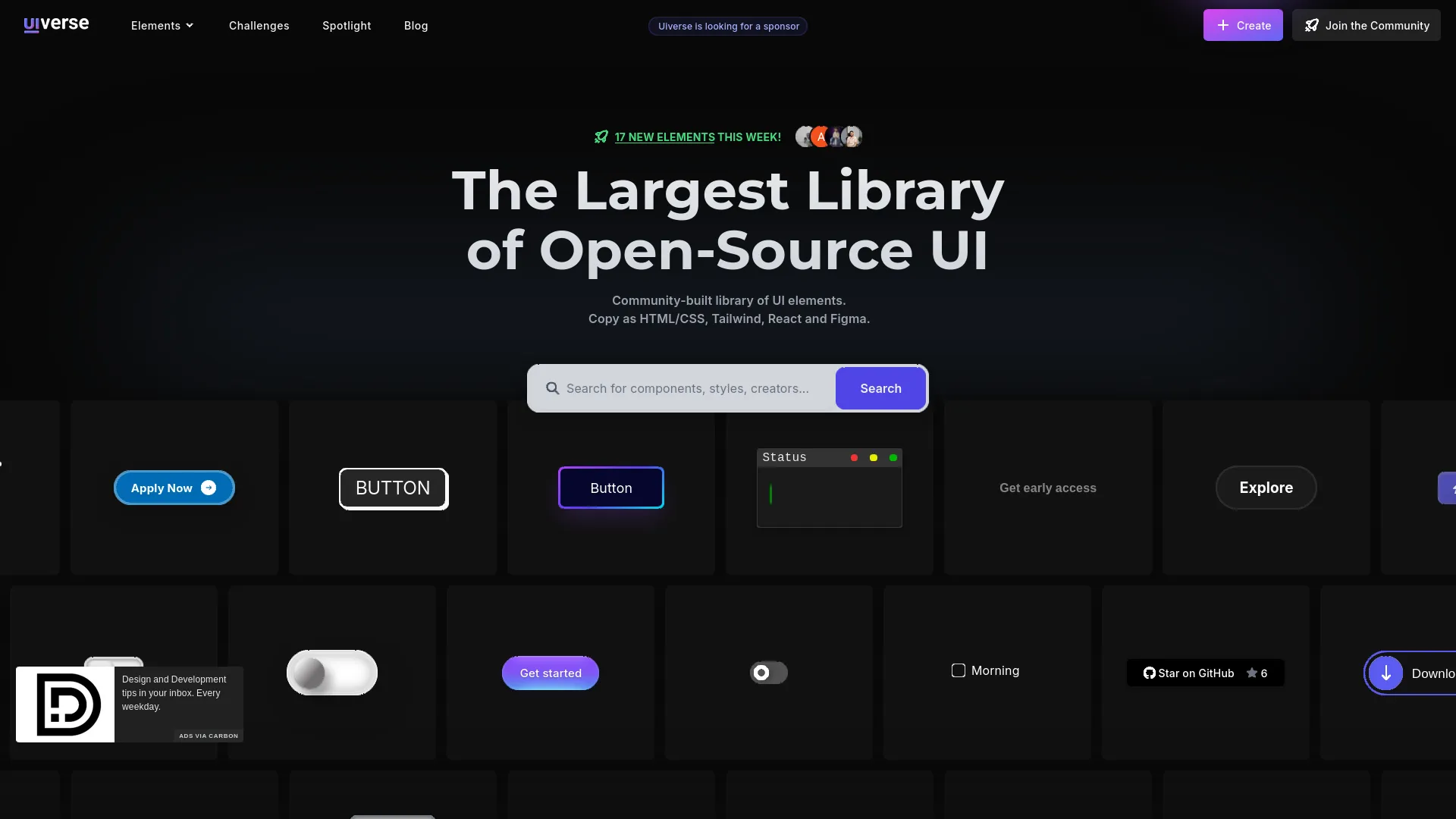 Uiverse.io — preview screenshot