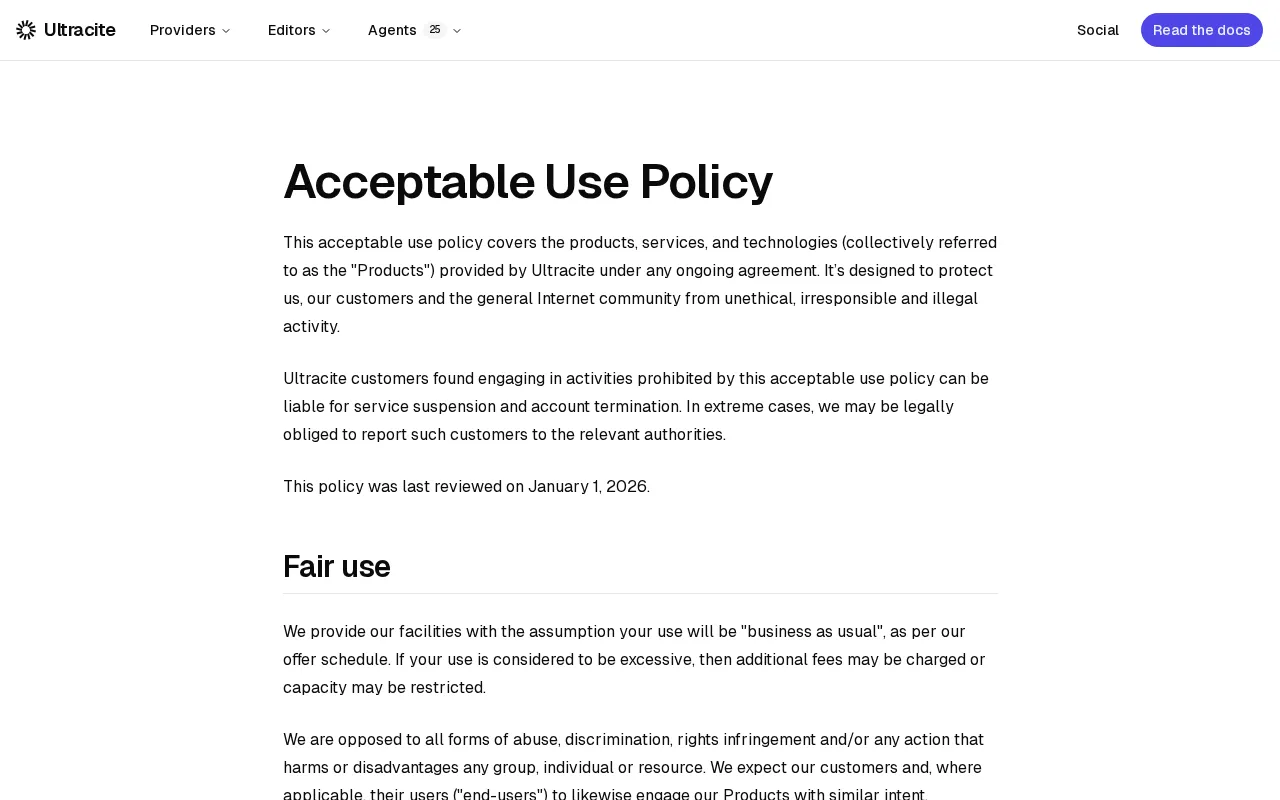 Ultracite — pricing page