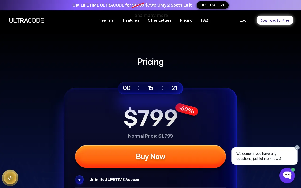 Ultracode — pricing page
