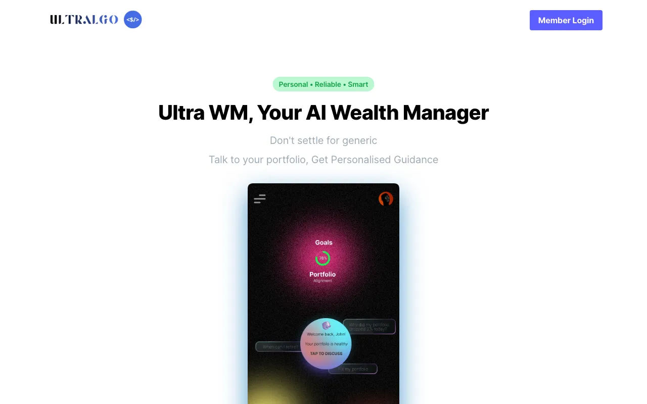 Ultra WM- Your personal AI wealth manager — preview screenshot