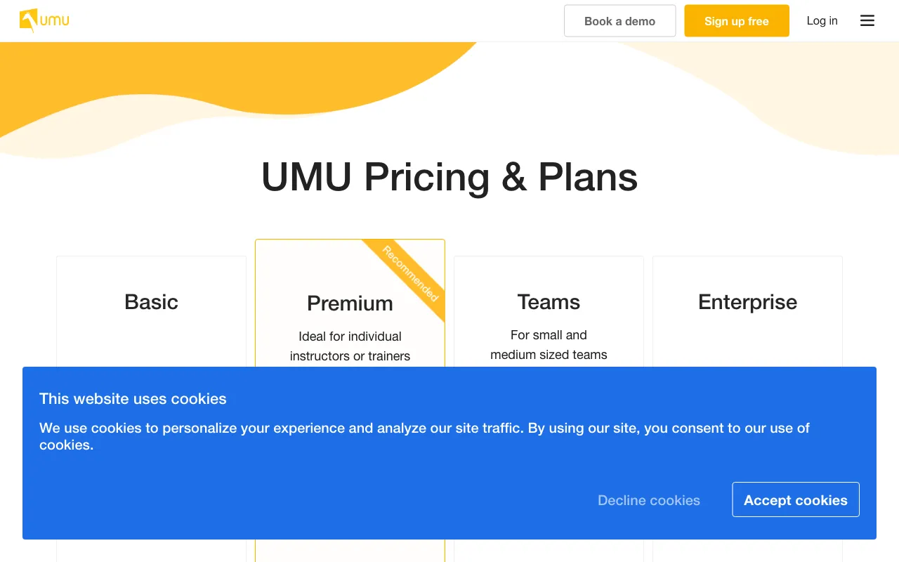 UMU AI Audio Slides — pricing page