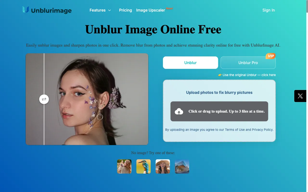 Unblurimage AI — preview screenshot