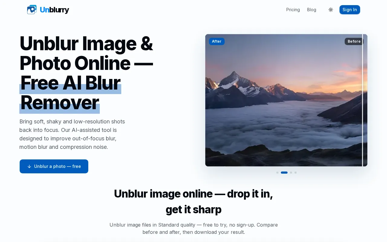 Unblurry — preview screenshot