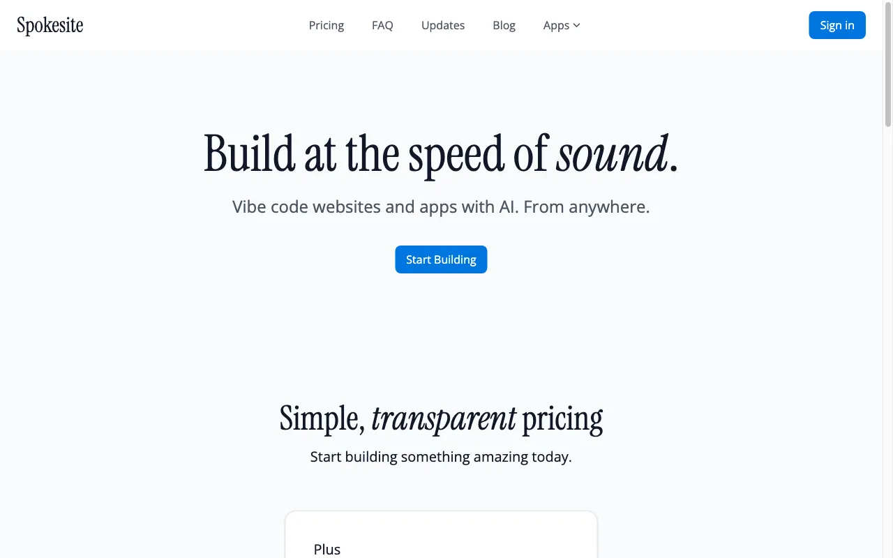 Spokesite — preview screenshot