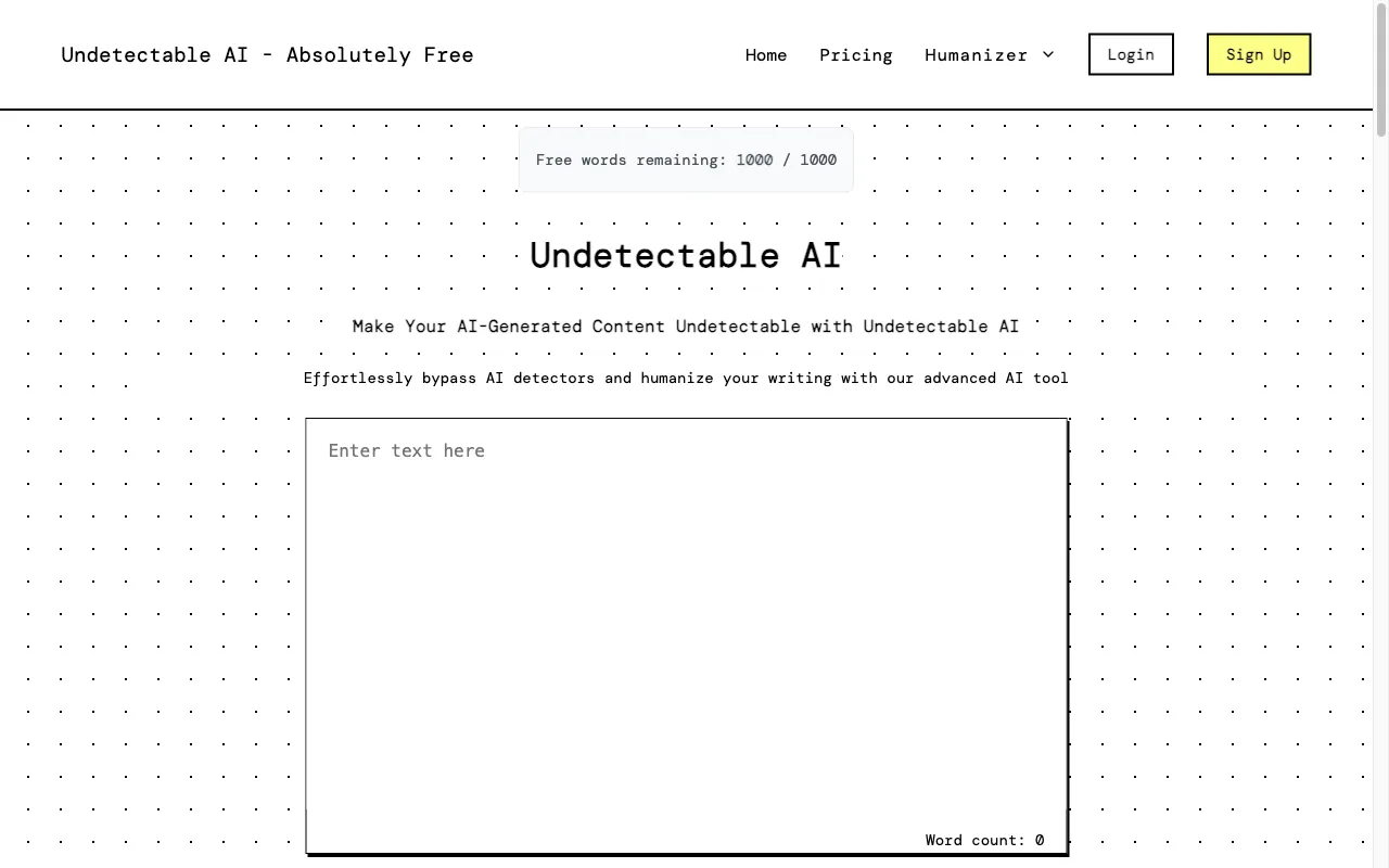 undetectableai.pro — preview screenshot