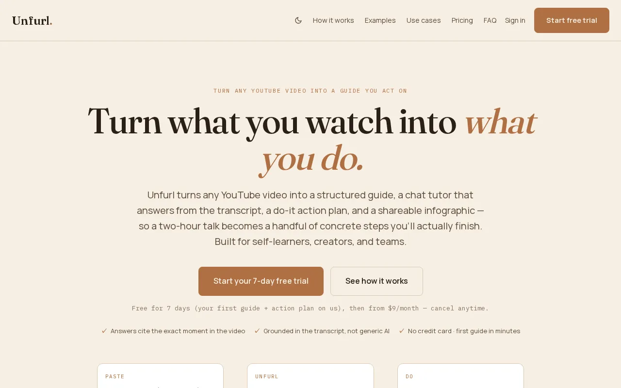 Unfurl — preview screenshot