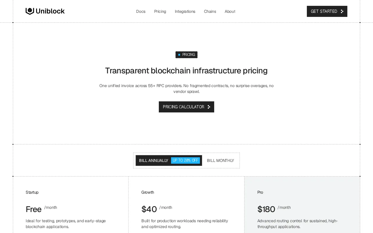 Uniblock — pricing page