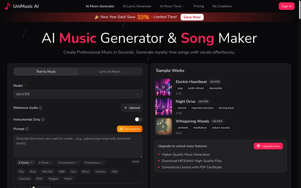 UniMusic AI — preview screenshot