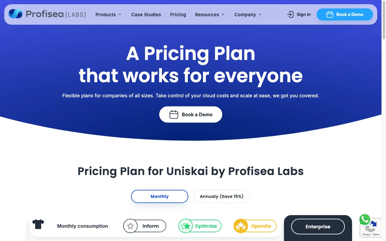 Uniskai by Profisea Labs — pricing page