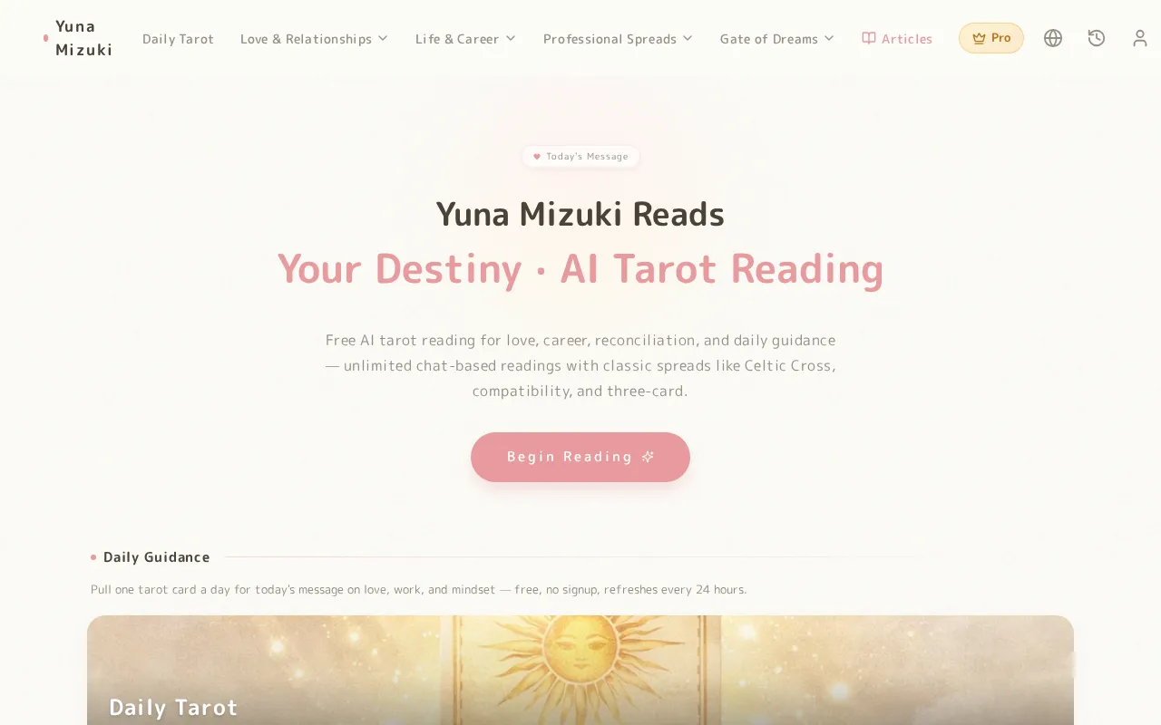 Unmei Tarot — preview screenshot