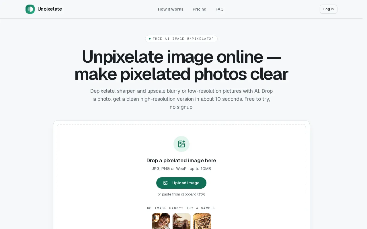 Unpixelate — preview screenshot
