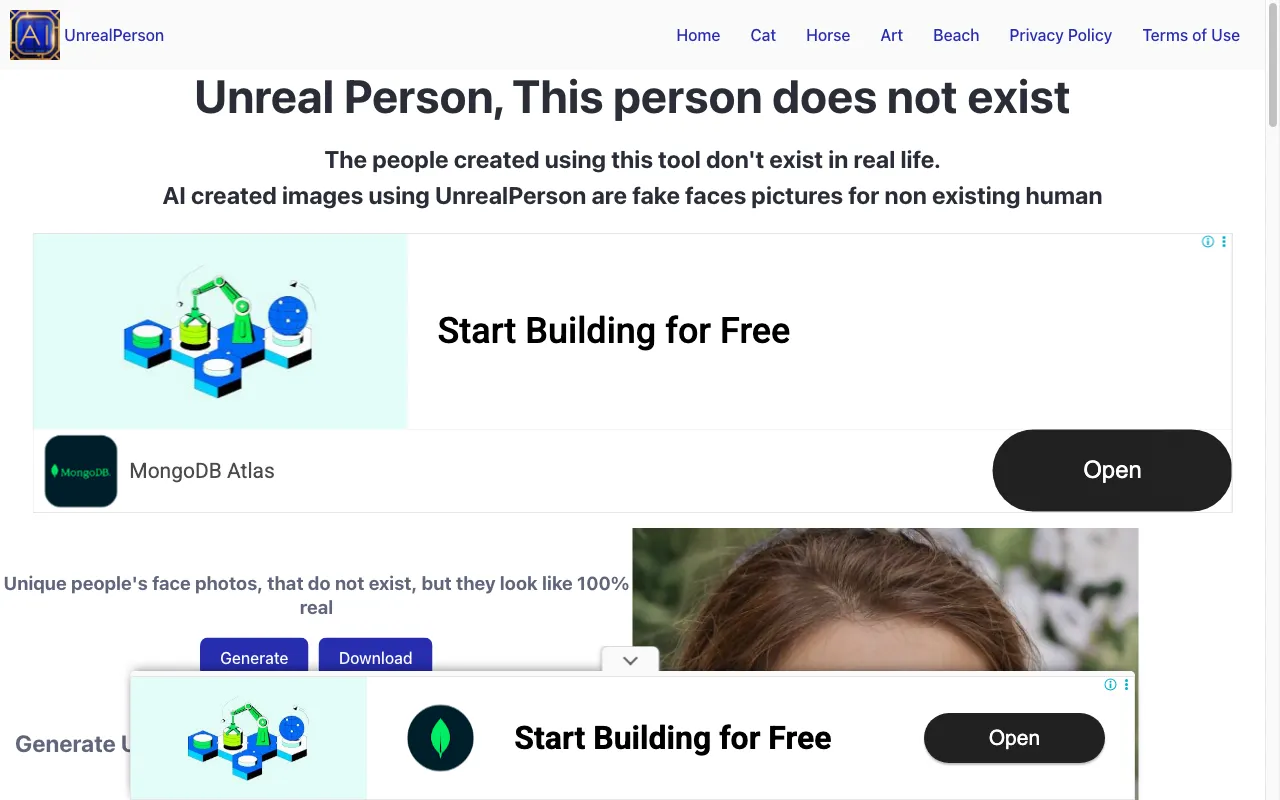 UnrealPerson — preview screenshot