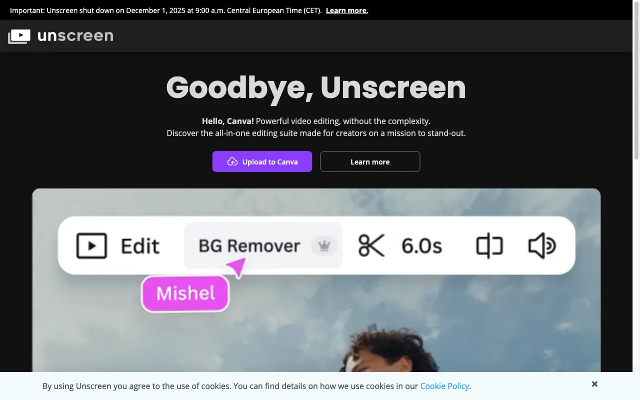 Unscreen.com — preview screenshot