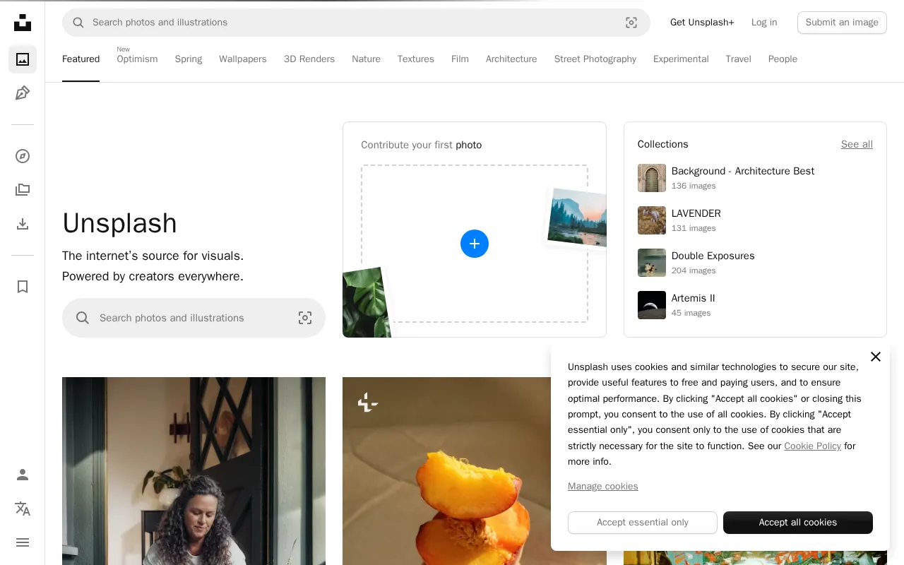 Unsplash — preview screenshot