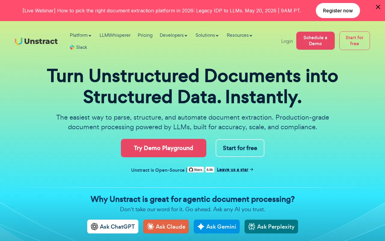 Unstract — preview screenshot