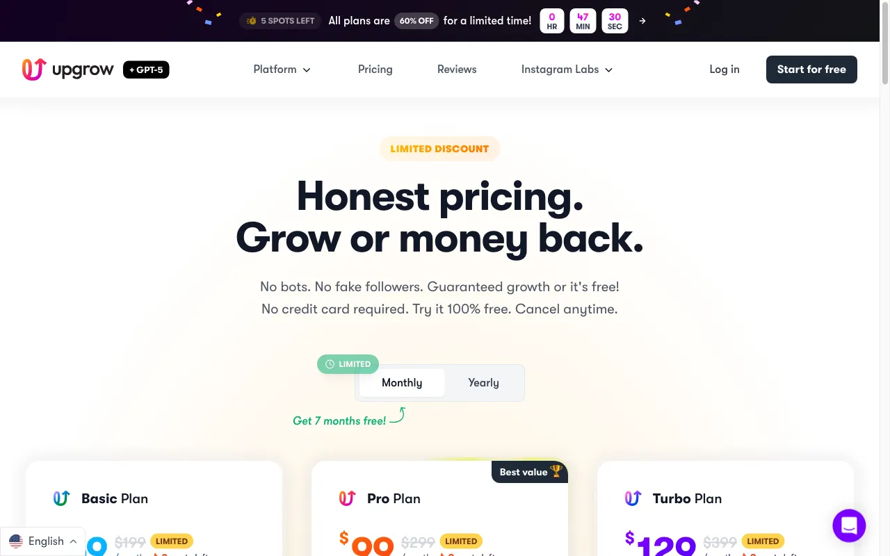 upgrow.com — pricing page