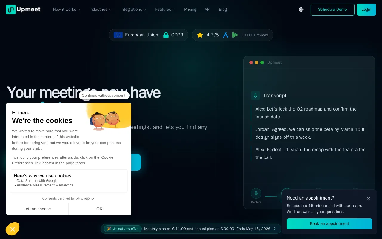 Upmeet — preview screenshot