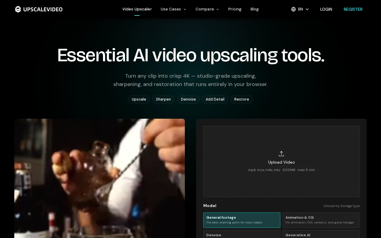 upscalevideo.com — preview screenshot