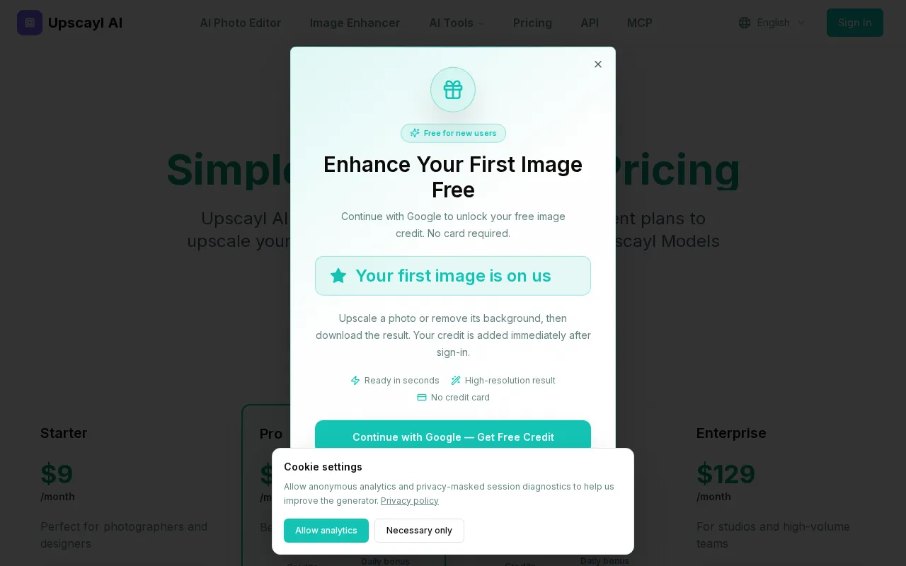 Upscayl AI — pricing page