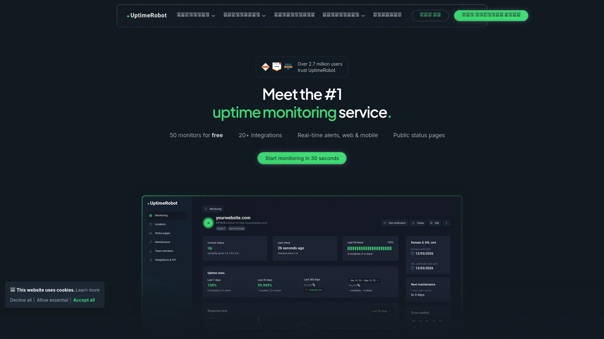 UptimeRobot — preview screenshot