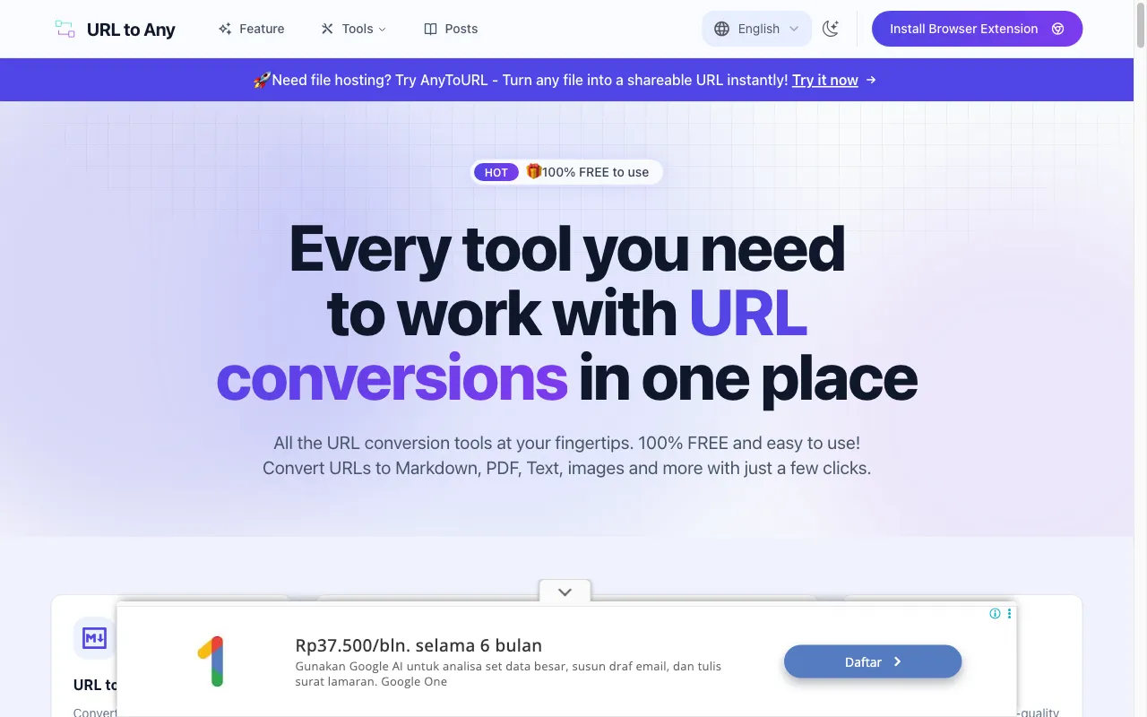 URL to Any — preview screenshot