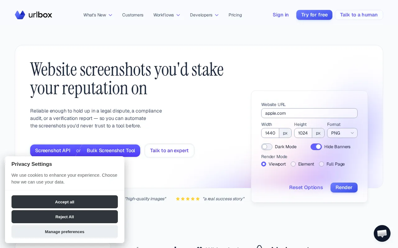 Urlbox — preview screenshot