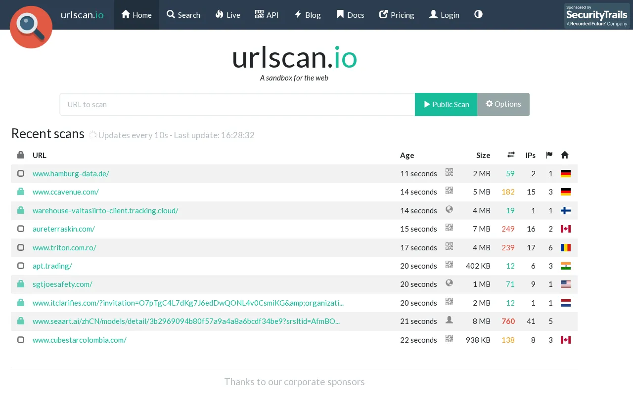 Urlscan — preview screenshot
