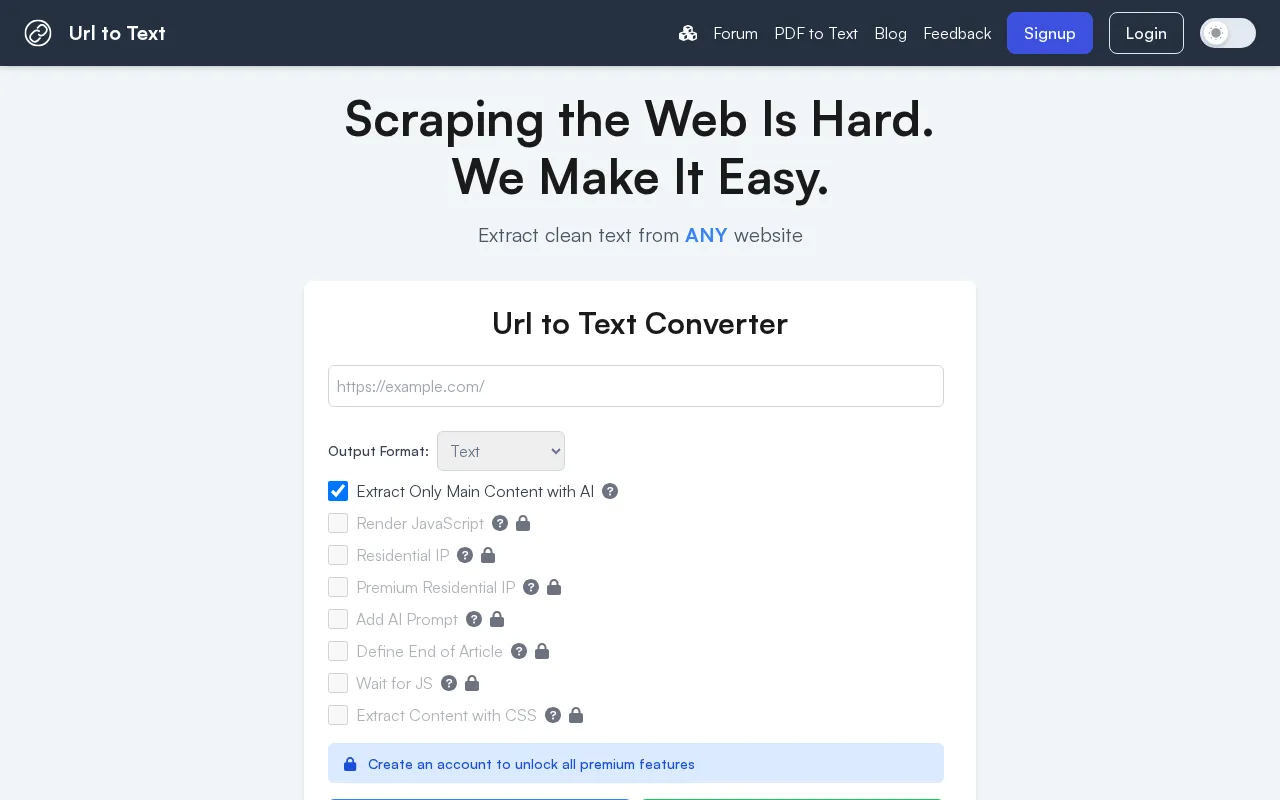 URLtoText — preview screenshot