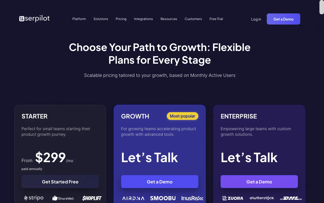 Userpilot — pricing page