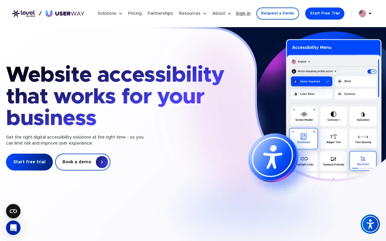 UserWay Accessibility Widget — preview screenshot