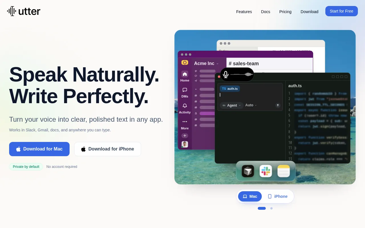 Utter.to — preview screenshot