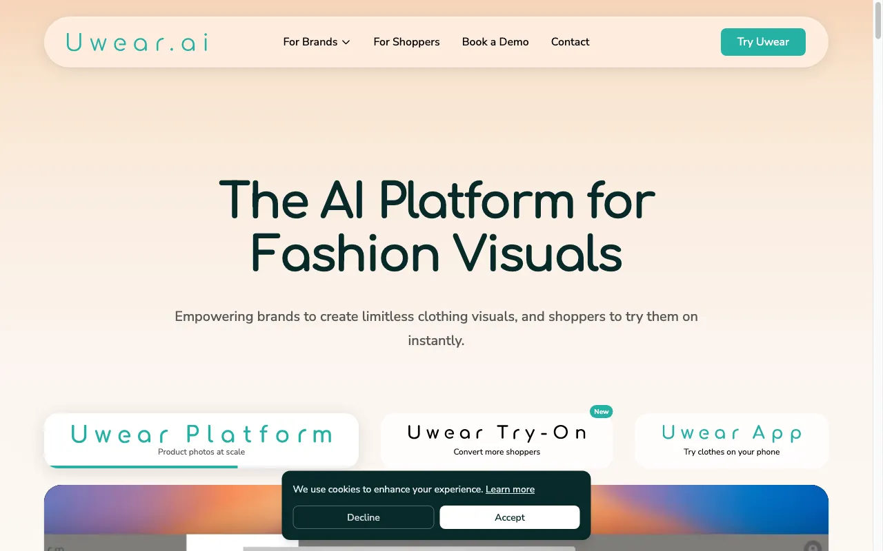 Uwear.ai — preview screenshot