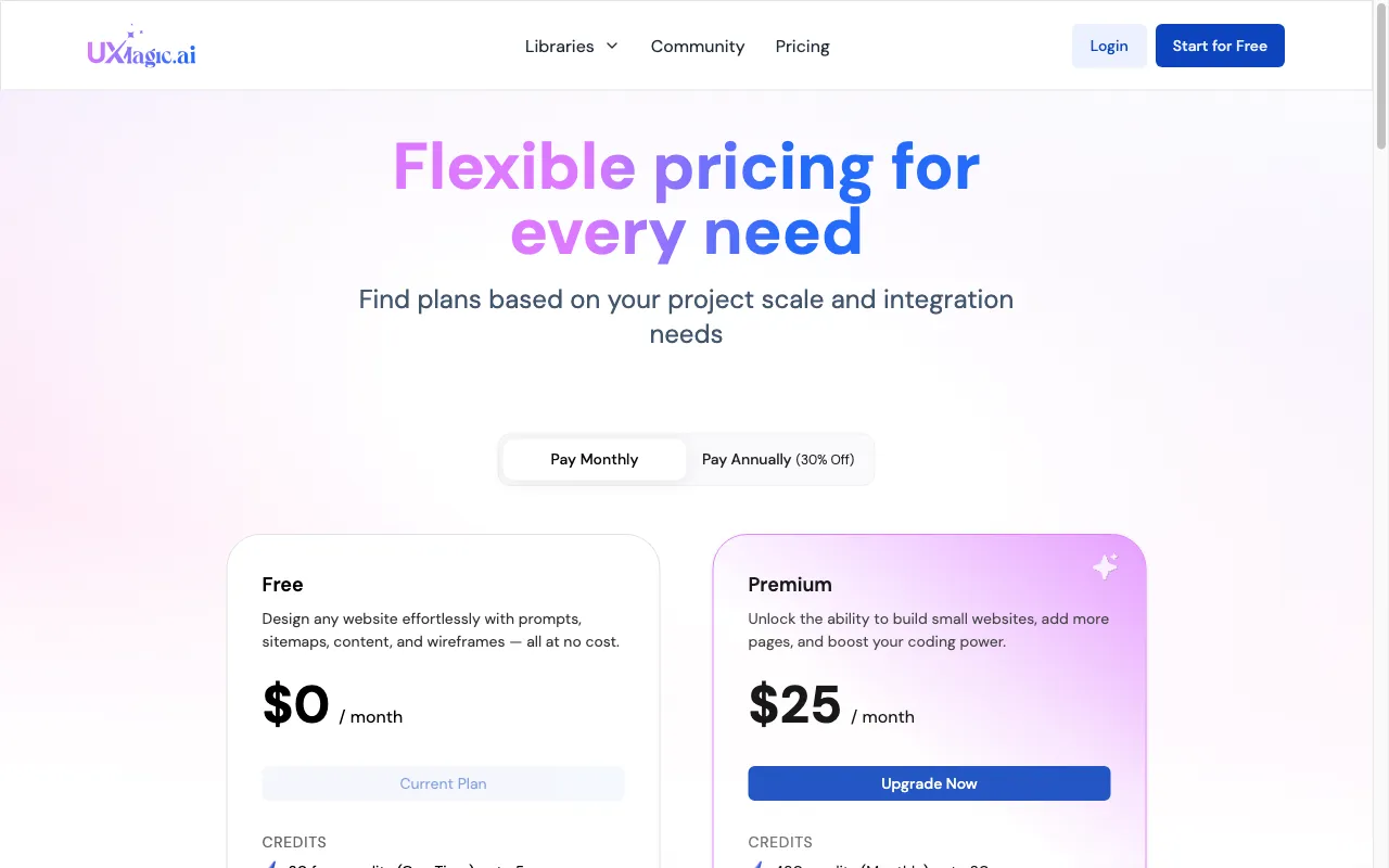 UXMagic.ai — pricing page