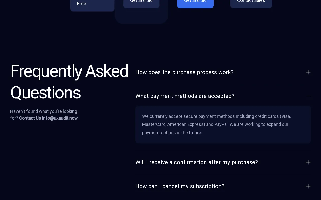 UXAudit.Now — pricing page