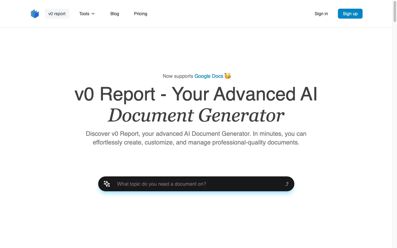 v0 report — preview screenshot