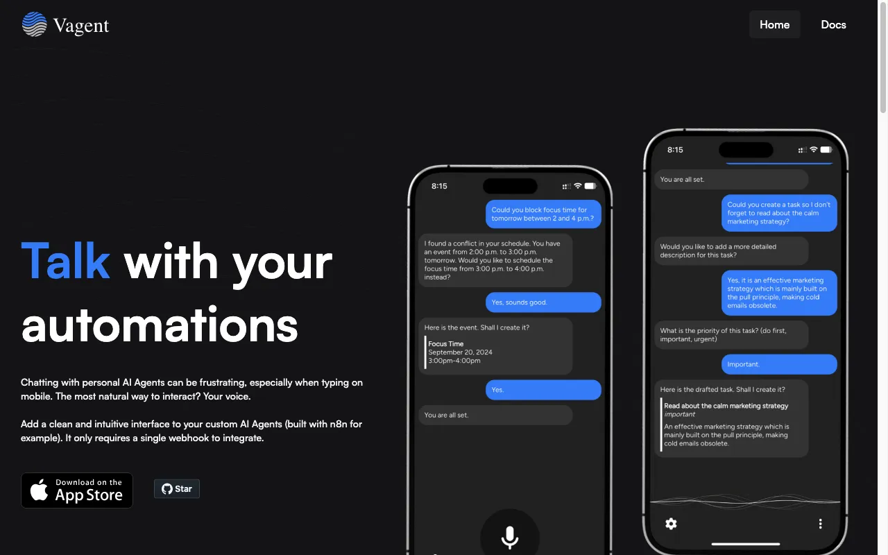 Vagent — preview screenshot