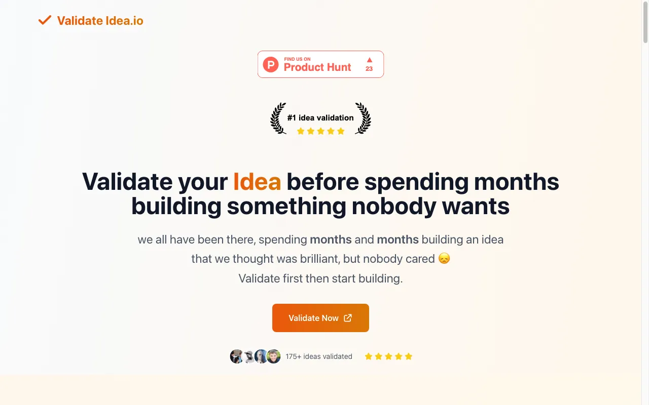 Validate Your Idea Before Building — preview screenshot