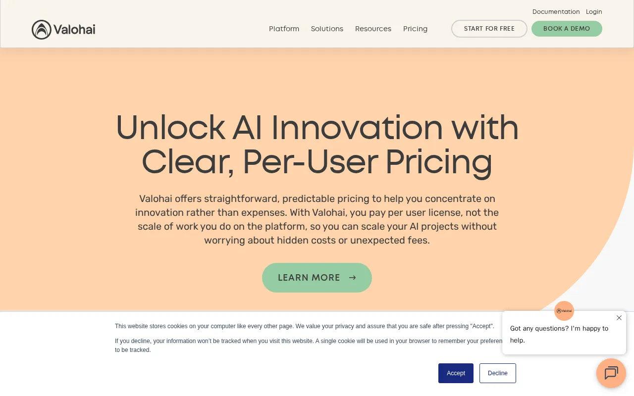 Valohai — pricing page