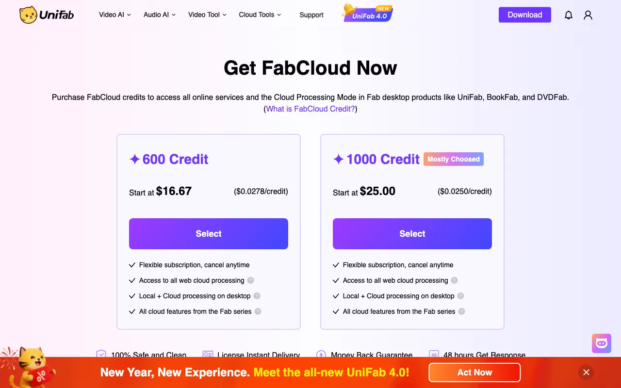 Vance Video AI — pricing page