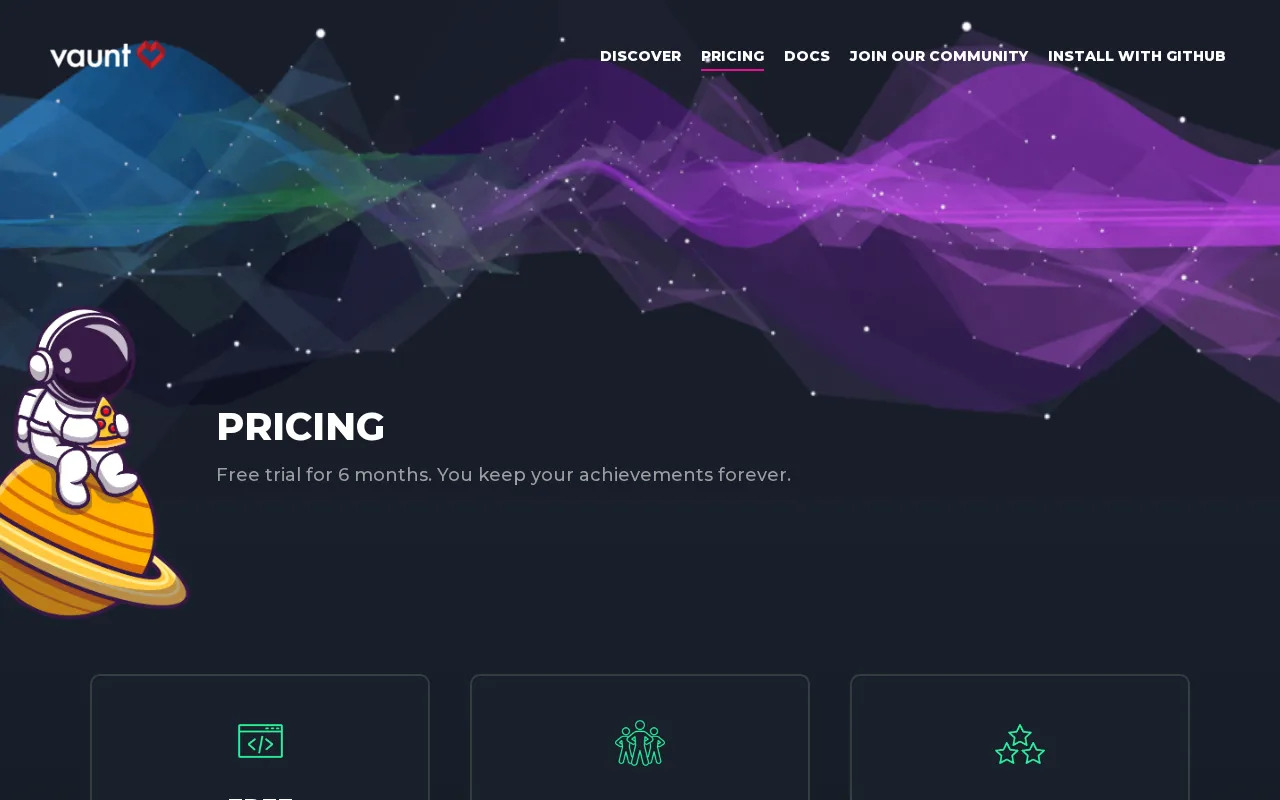 Vaunt — pricing page