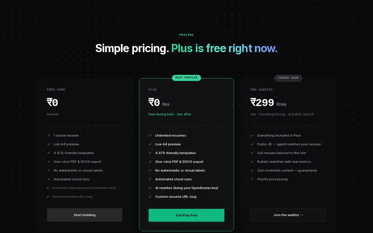 Veddy AI — pricing page