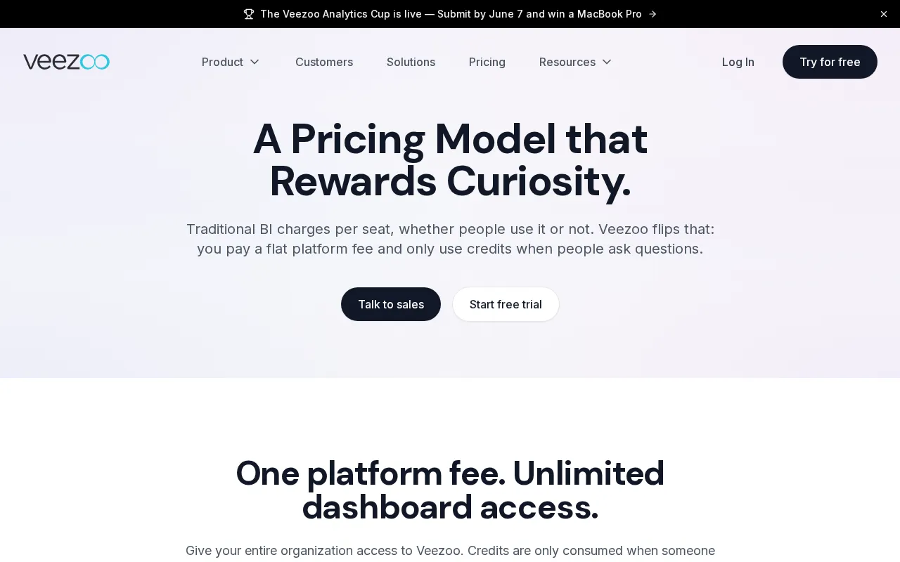 Veezoo — pricing page