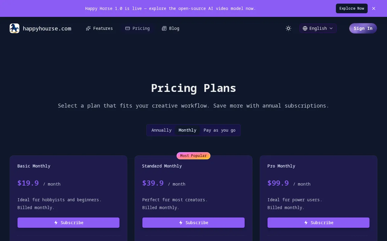 Veo 4 AI Video Generator — pricing page