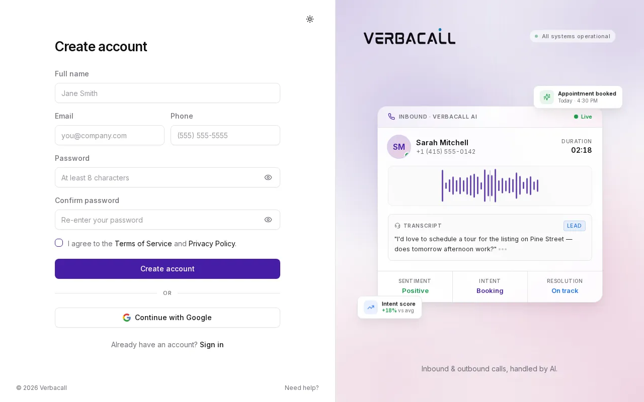 VerbaCall — preview screenshot