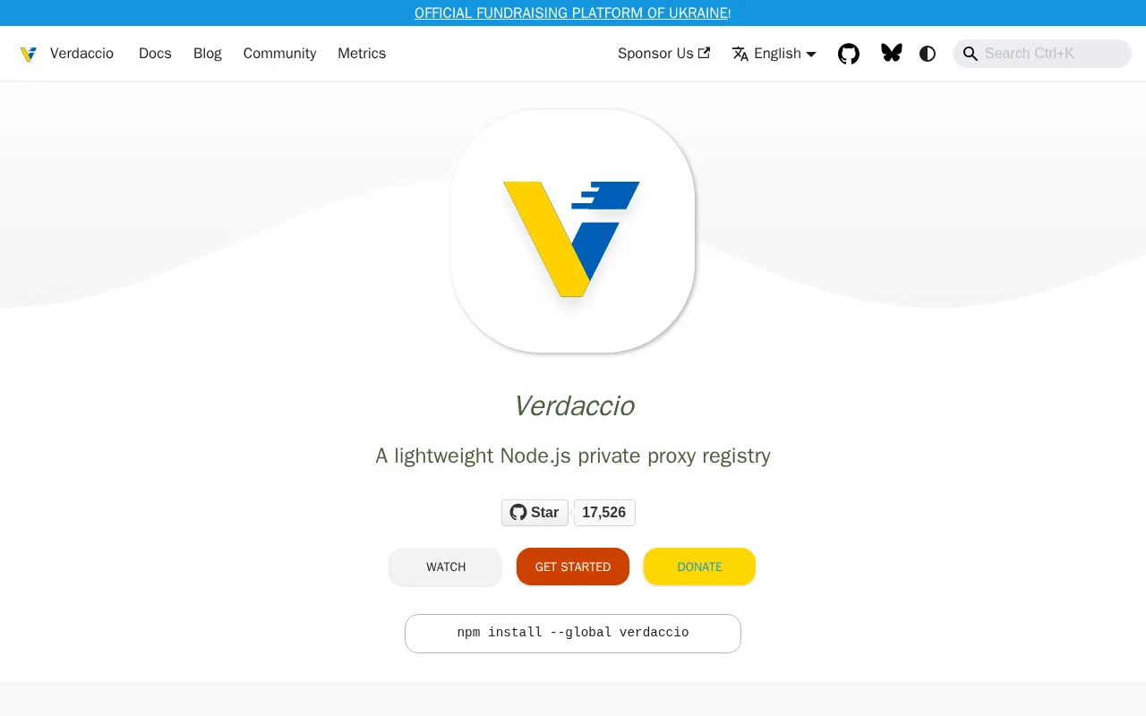 Verdaccio — preview screenshot
