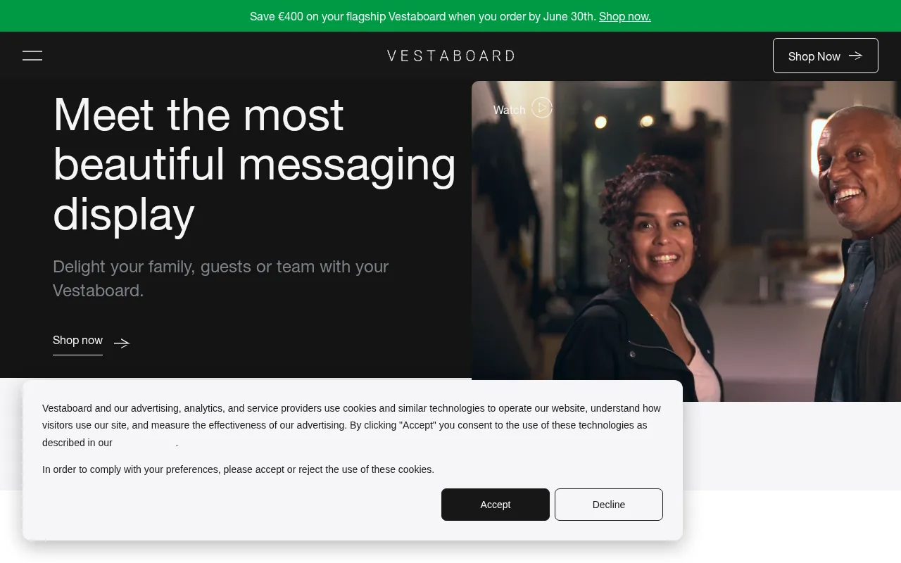 Vestaboard — preview screenshot
