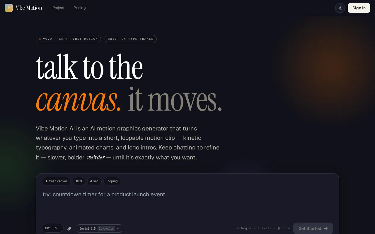 Vibe Motion — preview screenshot